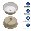 Ceramic Round Undermount Bathroom Sink With Overflow, European Style - White