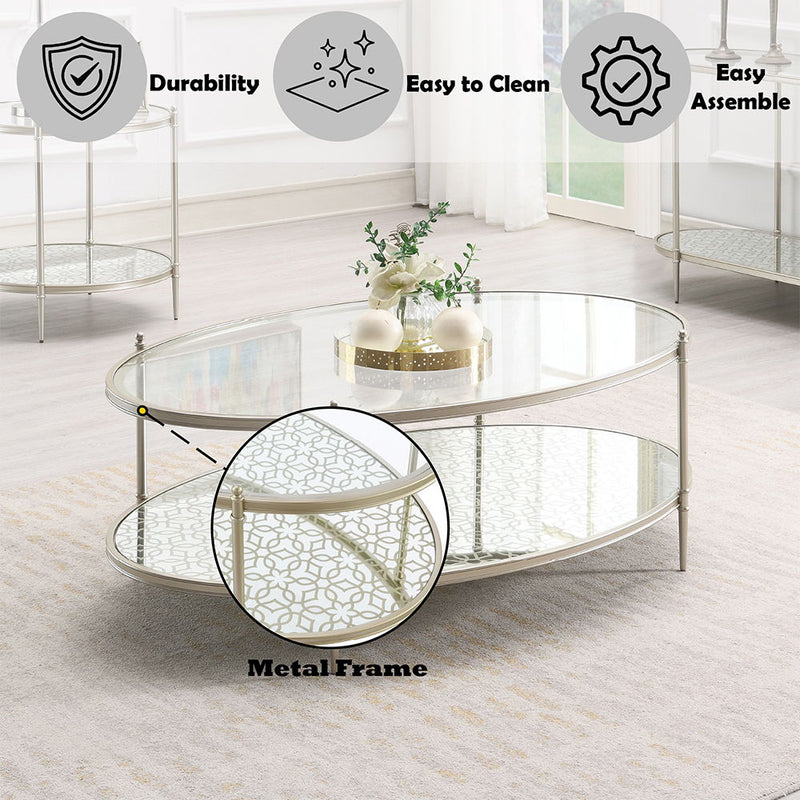 Zaba - Coffee Table - Pearl Silver