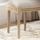 Elegant Dining Chair Set With Cane And Fabric Upholstery