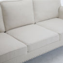 Rolled Arm Sofa With Nailhead Trim With Wooden Legs