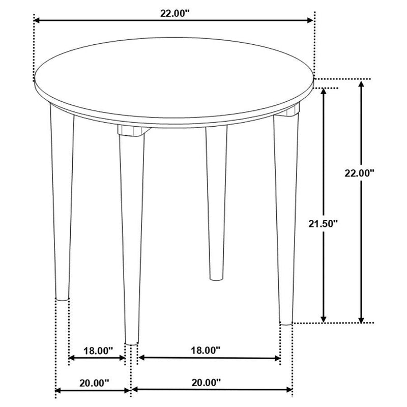 Aldis - Round Marble Top Side End Table - White And Natural