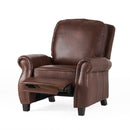 Neville - Recliner Chair With Push Back Function And Birch Wood Legs - Brown