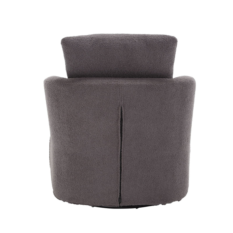 Modern Barrel Comfy Round Accent Sofa Chair, 360 Degree Swivel