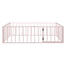 Metal Floor Bed Frame With Fence And Door