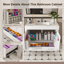 43" Bathroom Vanity, Multi Functional Cabinet With Doors And Drawer - White