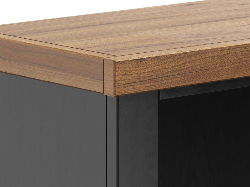 Essex - High 5 Shelf Bookcase - Black, Whiskey