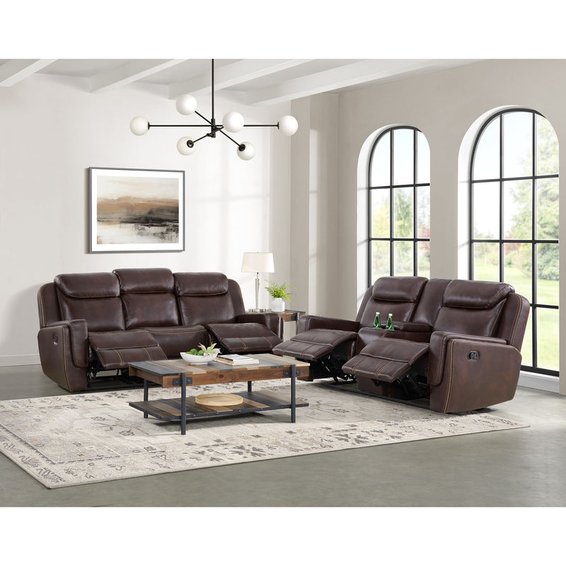 Panther - Motion Loveseat With Console - Neono Brown