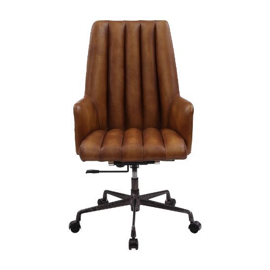 Salvol - Office Chair - Sahara Leather & Aluminum - Atlantic Fine Furniture Inc