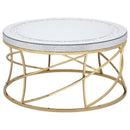 Elise - Round Mirror Top Coffee Table Set