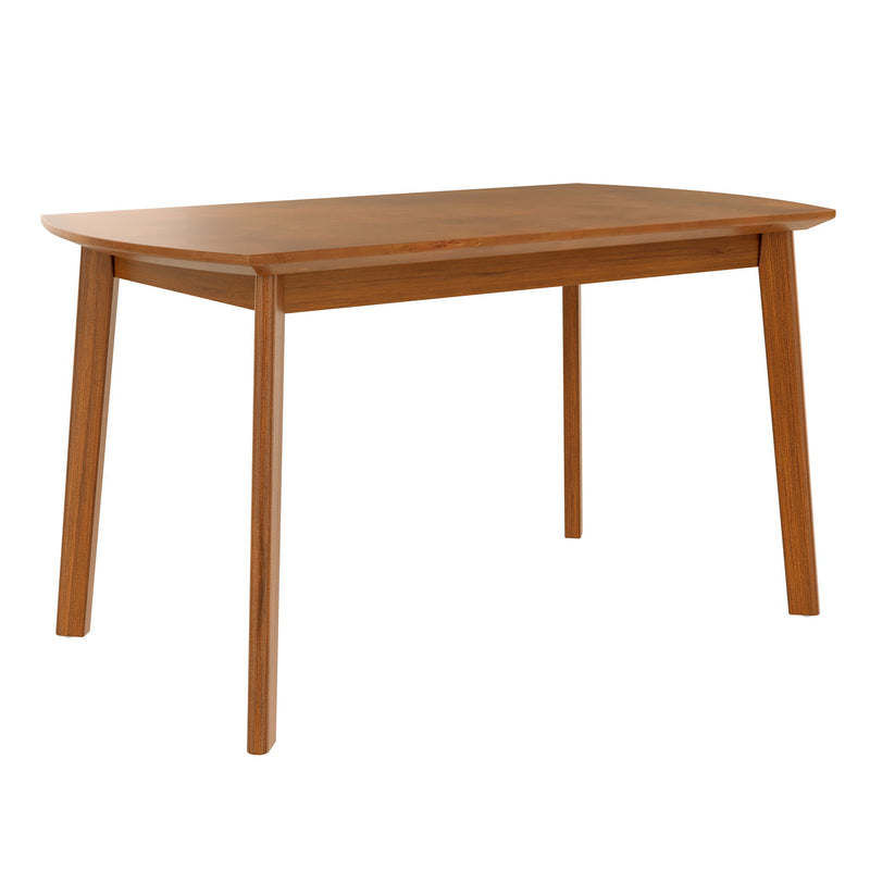 Mid Century Modern Dining Table Set For 4, Solid Wood Dining Table And Solid Wood Chairs, 5 Pieces Farmhouse Dining Table And 4 Upholstered Chairs - Brown / Gray