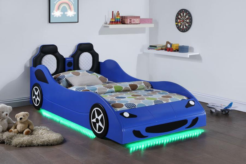 Cruiser - Wood LED Race Car Bed And 7" Mattress