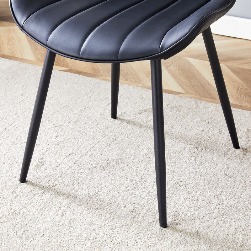 Modern Style Extended Seat Cushion Dining Chair Set