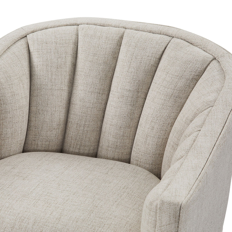 Solitude - Skirted Swivel Accent Chair With Hemp Like