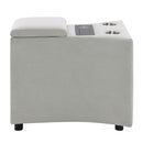 Emee - Console With USB - Gray Corduroy