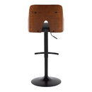 Stella - Contemporary Adjustable Barstool Stool & Swivel With Rounded T Footrest (Set of 2)