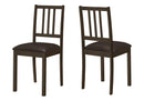 Dining Chair, Side, Upholstered For Dining Room, Transitional (Set of 2) - Brown