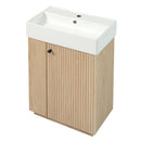 Bathroom Vanity With Sink, Freestanding Wood Grain Cabinet With Storage