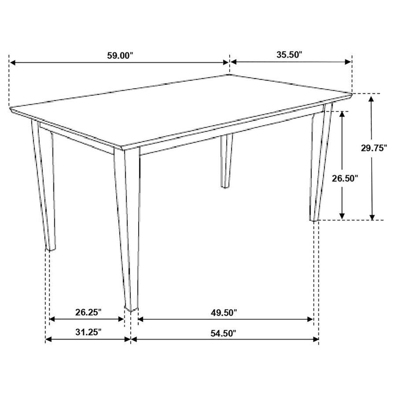 Gabriel - 5 Piece 59" Rectangular Dining Set - Cappuccino