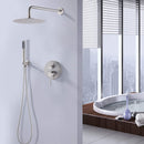 Elegant 10" Round Rain Shower Head And Handheld Set With Adjustable Tilt And Dual Modes