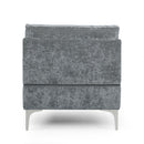 Fabric Upholstered Chaise Lounge With Iron Bracket Legs