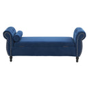 Luxurious Velvet Multifunctional Storage Ottoman Bench With Pillow