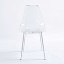 Transparent Plastic Seat Dining Chair (Set of 4)