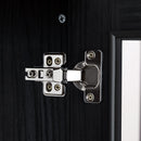 Modern Style Tall Display Cabinet With LED Lighting, Tempered Glass Door, 2 Drawers