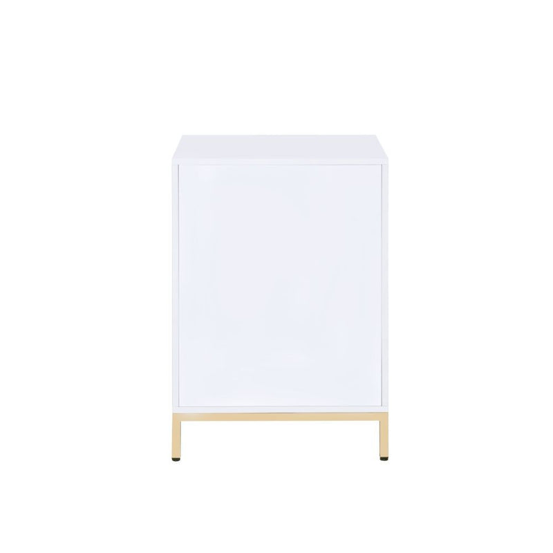 Ottey - Cabinet - White High Gloss & Gold