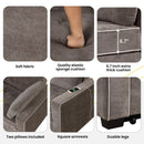 Upholstered Sleeper Bed Sofa With Dual USB Charging, Adjustable Backrest