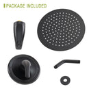 10" Round Rain Shower Head System With Waterfall Tub Spout, Wall Mounted, Stainless Steel