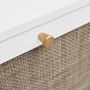 Modern Rattan 3 Door Shoe Rack Cabinet For Entryway