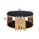 Tanquin - Coffee Table - Gold & Black Glass - Atlantic Fine Furniture Inc