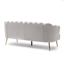 Modern Glam 3 Seater Sofa With Velvet Texture