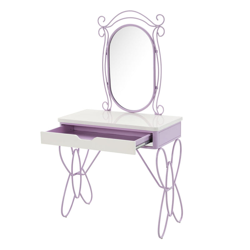 Priya II - Synthetic Leather Vanity Set - White / Purple