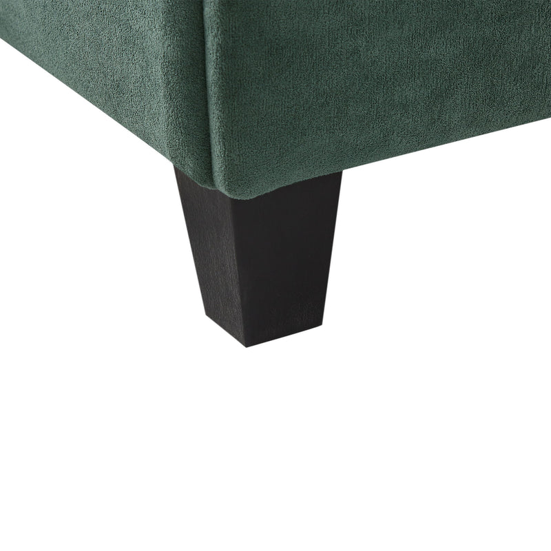 Upholstered L Shaped Sectional Sofa With Storage, Movable Ottoman, And 6 Throw Pillows