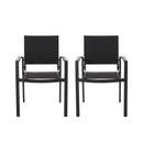 Baird - Outdoor Mesh And Aluminum Dining Chairs - Black
