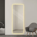 Frameless Full Length Floor Mirror With LED Light, Dimming & 3 Color Modes Mirror - Silver