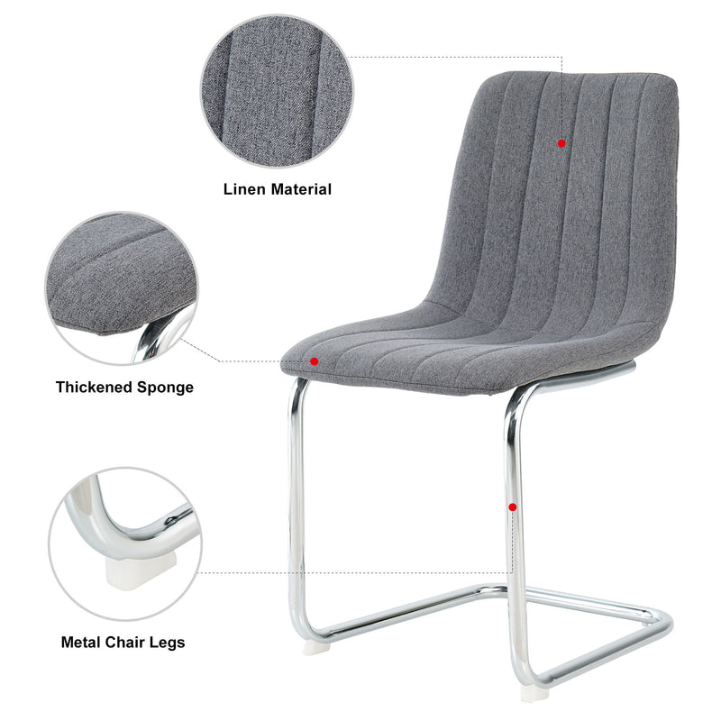 Modern Dining Chair With Metal Legs