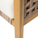 Maycen - Outdoor Club Chair With Wicker Accents - Teak