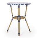 French Bistro Table Outdoor Elegance - White / Blue