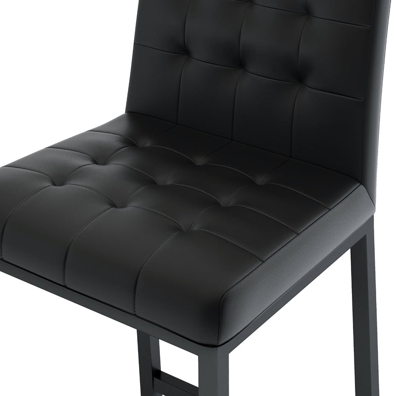 Modern Design High Stool With Metal Legs For Kitchen And Restaurant (Set of 2) - Black