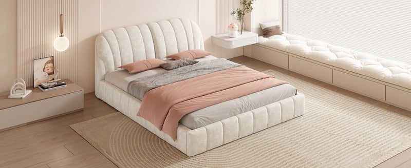 Elegant Design Upholstered Platform Bed