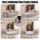 Floor Couch, Convertible Floor Sofa Bed With Pillow Back Support Armrest