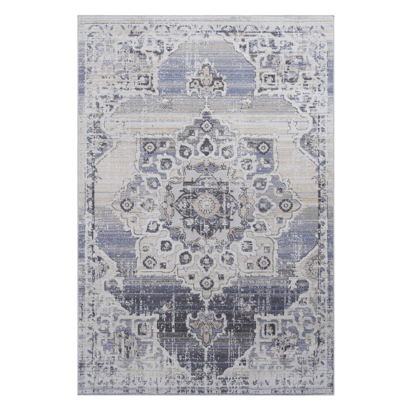 Payas - 8' X 10' Medallion Area Rug - Cream / Blue