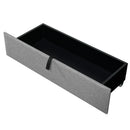 Full size Upholstered Platform Bed with Storage Headboard, Twin Size Trundle & 2 drawers and a set of Sockets & USB Ports, Linen Fabric, Gray