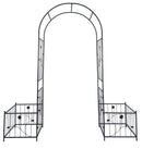 Metal Garden Arch With Two Plant Stands Wide High Climbing Plants Support Rose Arch Outdoor - Black