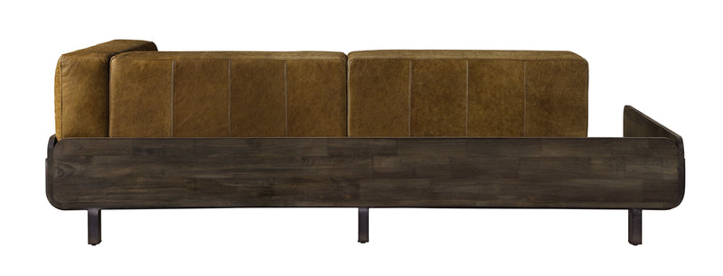 Blanca - Sofa - Chestnut Top Grain Leather & Rustic Oak