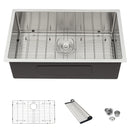 Modern Undermount Stainless Steel Kitchen Sink 16 Gauge, Deep Single Bowl