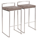 Fuji - Contemporary Stackable Counter Stool (Set of 2) - Stone