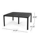 Outdoor Modern Aluminum Dining Table With Woven Accents